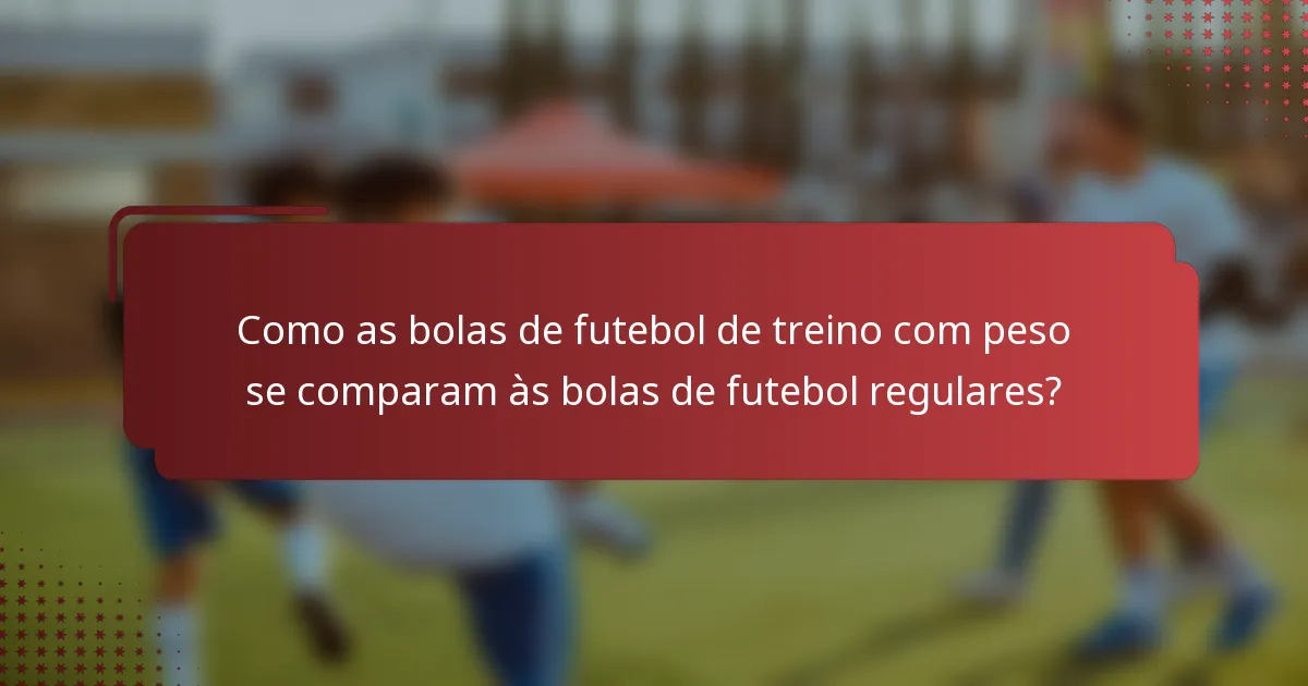 Como as bolas de futebol de treino com peso se comparam às bolas de futebol regulares?