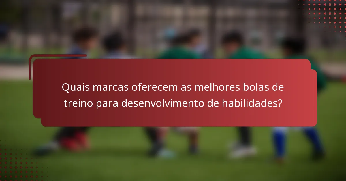 Quais marcas oferecem as melhores bolas de treino para desenvolvimento de habilidades?