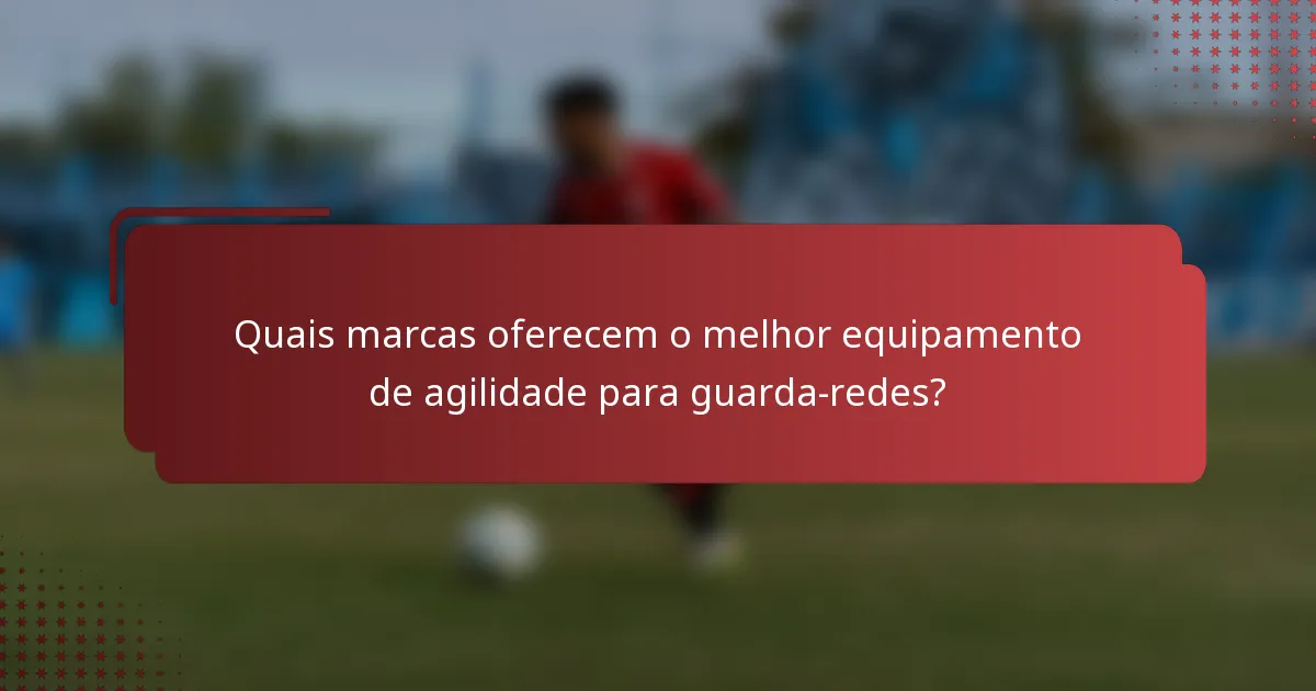 Quais marcas oferecem o melhor equipamento de agilidade para guarda-redes?