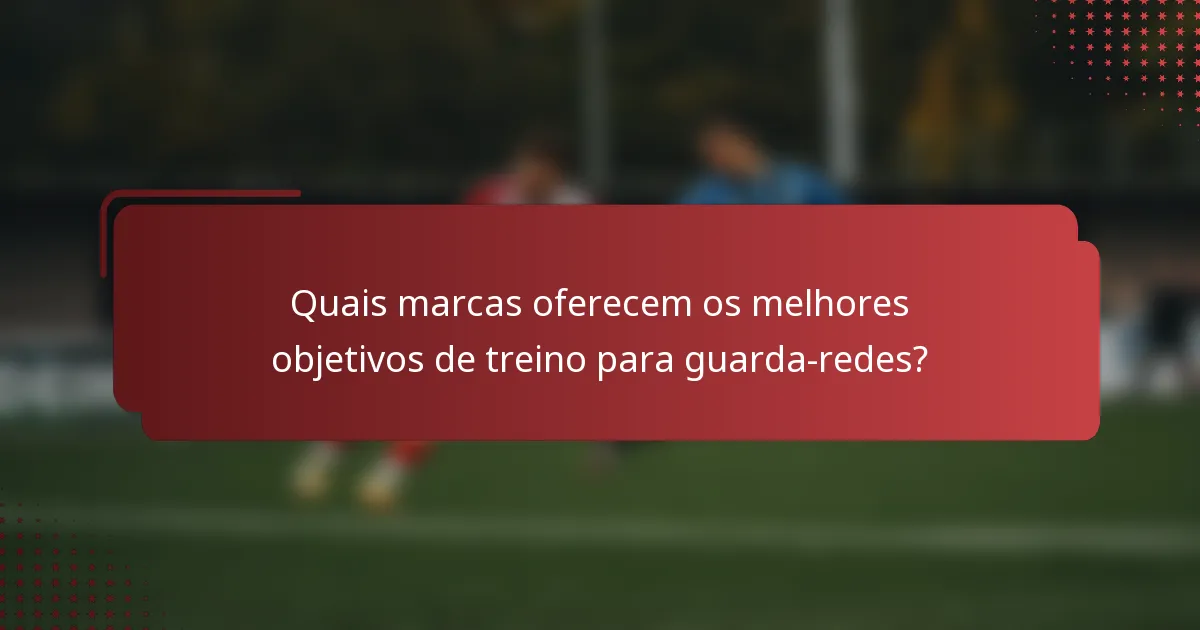 Quais marcas oferecem os melhores objetivos de treino para guarda-redes?