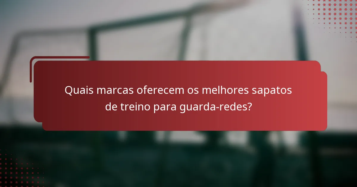 Quais marcas oferecem os melhores sapatos de treino para guarda-redes?