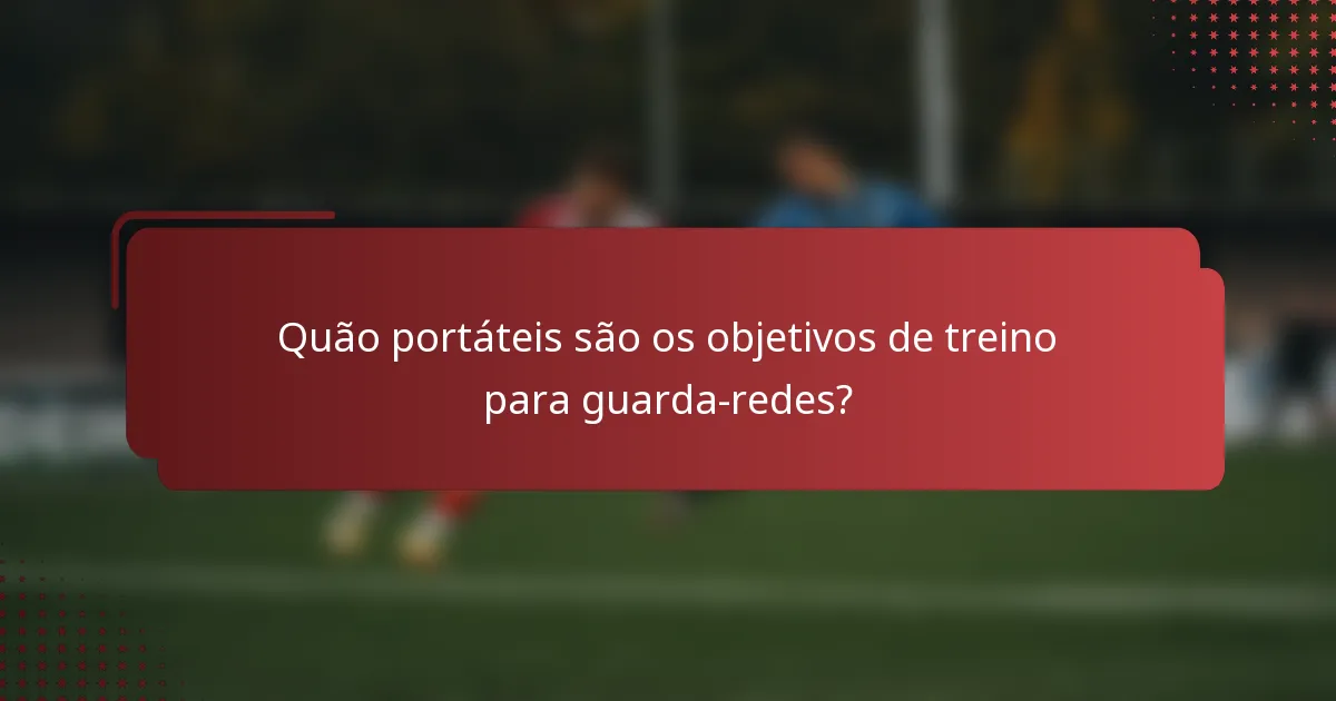 Quão portáteis são os objetivos de treino para guarda-redes?
